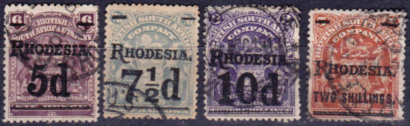 BSAC 1909 (April) - 1911. DEFINITIVE ISSUE SURCHARGED, set, UH, CV R 1,830.00 view scans
