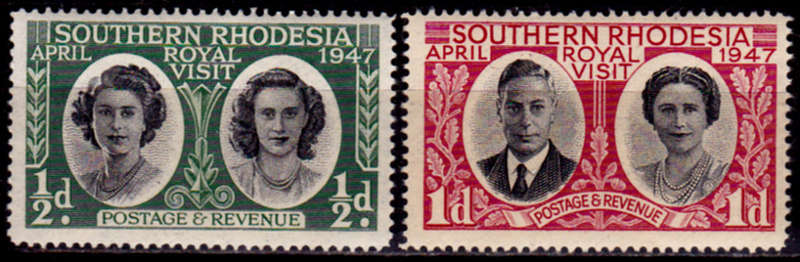 SOUTHERN RHODESIA 1947, 1 April. ROYAL VISIT, set, MNH, CV R 10.00, view scans