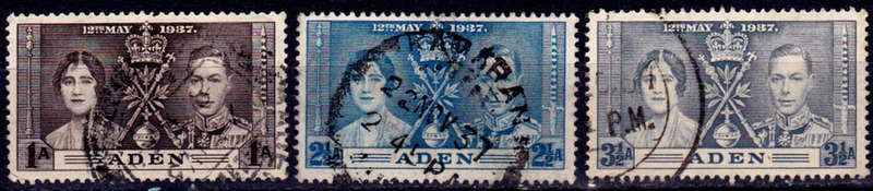ADEN 1937, 12 May. KGVI and QE, set, UH, CV +/- R 65.00 view scans