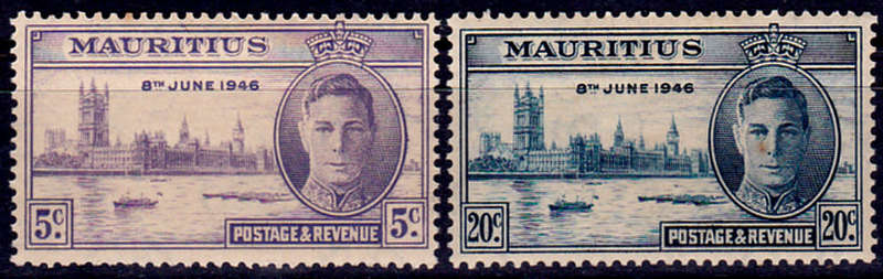 MAURITIUS 1946, 20 Nov. VICTORIUS END OF WWII, set, MH, CV +/-R 10.00 view scans