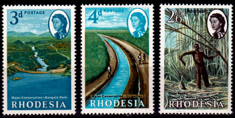 RHODESIA 1965, 19 July. WATER CONSERVATION, set, MH, CV R 65.00, view scans
