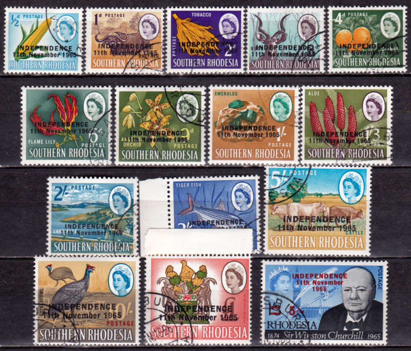RHODESIA 1966, 17 Jan. SOUTHERN RHODESIA STAMPS OVERPRINTED, set, UNH, CV R 757.00, view scans