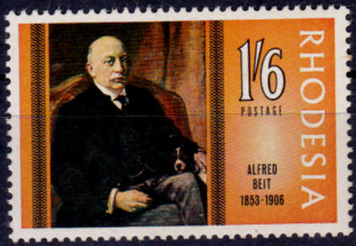 RHODESIA 1968, 15 July. FAMOUS RHODESIANS, Sir ALFRED BELT, single, MH, CV R 9.00, view scans