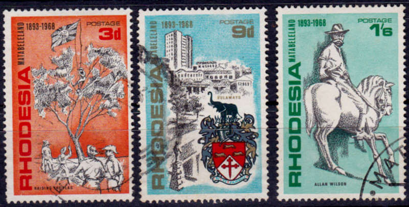 RHODESIA 1968, 4 Nov. 75th ANNIV OF MATABELELAND, set UH, CV R 19.50, view scans