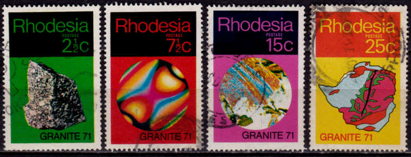 RHODESIA 1971, 30 Aug. GRANITE 71, set, UH, CV R 80.50, view scans