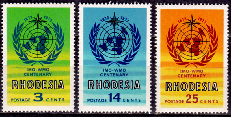 RHODESIA 1973, 2 July. IMO/WMO WORLD METEOROLOGICAL ORG, set, MNH, CV R 30.00, view scans