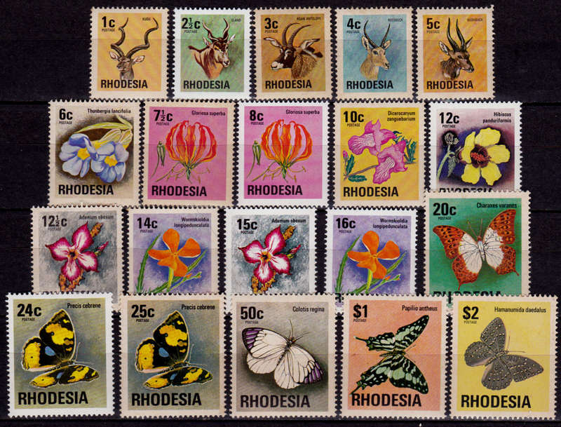 RHODESIA 1974, 14 Aug-1 July 1976. DEFINITIVE ISSUE, set, MNH, CV R 156.00, view scans