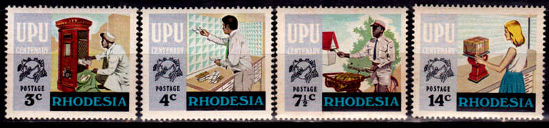 RHODESIA 1974, 20 Nov. UNIVERSAL POSTAL UNION, set, MNH, CV R 35.00, view scans