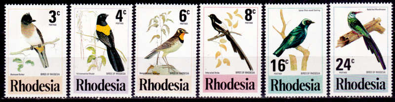 RHODESIA 1977, 16 March. RHODESIAN BIRDS, set, MNH, CV R 18.00, view scans