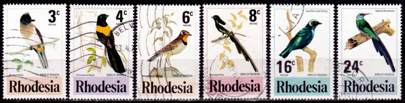 RHODESIA 1977, 16 March. RHODESIAN BIRDS, set, UNH, CV R 15.00, view scans