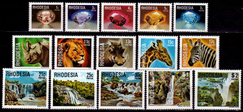 RHODESIA 1978, 16 Aug. 4th DEFINITIVE ISSUE, WATERFALLS, set, MNH, CV R 20.00, view scans