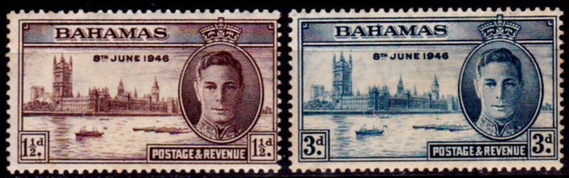 BAHAMAS 1946, 11 Nov. VICTORY in WWII - KGVI and HOUSES, set, MH CV +/-R 10.00 view scans