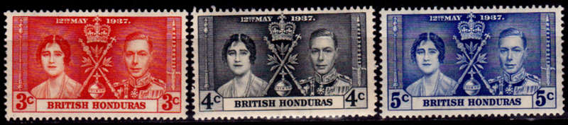 BRITISH HONDURAS 1937, 12 May. CORONATION of KGVI and QE, MH, CV +/-R 40.00 view scans