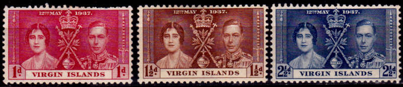 BRITISH VIRGIN ISLANDS 1937, 12 May. CORONATION of KGVI and QE, MH, CV +/-R 20.00 view scans
