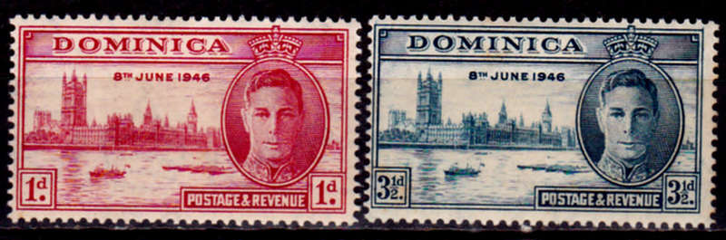 DOMINICA 1946, 14 Oct. VICTORY, set, MH CV +/-R 10.00 view scans