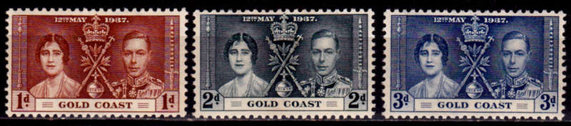 GOLD COAST 1937, 12 May. CORONATION KGVI and QE, MH, CV +/-R 45.00 view scans