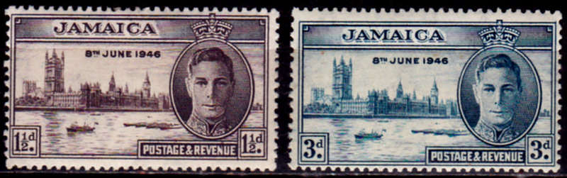 JAMAICA 1946, 14 Oct. END of WWII, set, MH CV +/-R 60.00 view scans