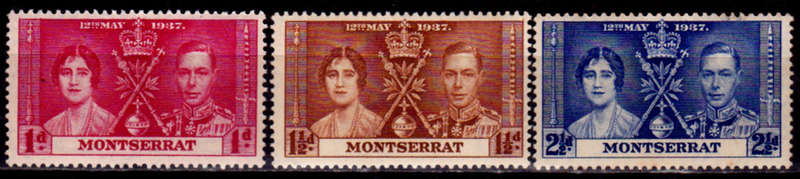 MONTSERRAT 1937, May. CORONATION of KGVI and QE, MH, CV +/- R 15.00 view scans