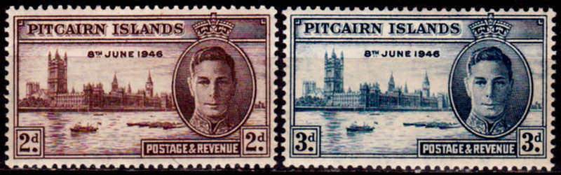 PITCAIRN ISLANDS 1946, 2 Dec. VICTORY, set, MH, CV +/-R 40.00 view scans