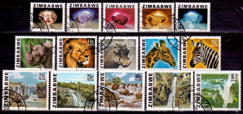 ZIMBABWE 1980, 18 April. 1978 RHODESIA ISSUE INSCRIBED, set, UNH, CV +/-R 200.00 view scans