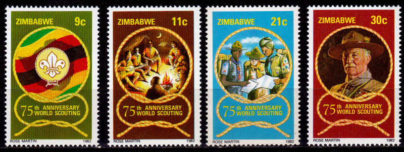 ZIMBABWE 1982, 21 July. 75th ANNIV BOY SCOUT MOVEMENT, set, MNH, CV +/-R 50.00 view scans