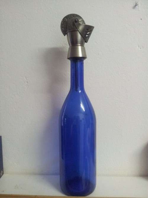 Vintage Medieval Knight Helmet Pourer and Bottle
