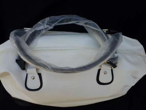 Large White and Black Overnight bag