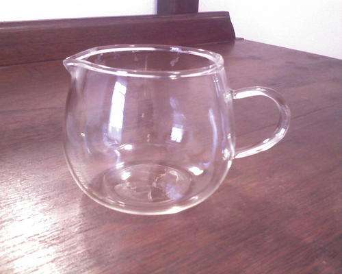 Small glass milk jug