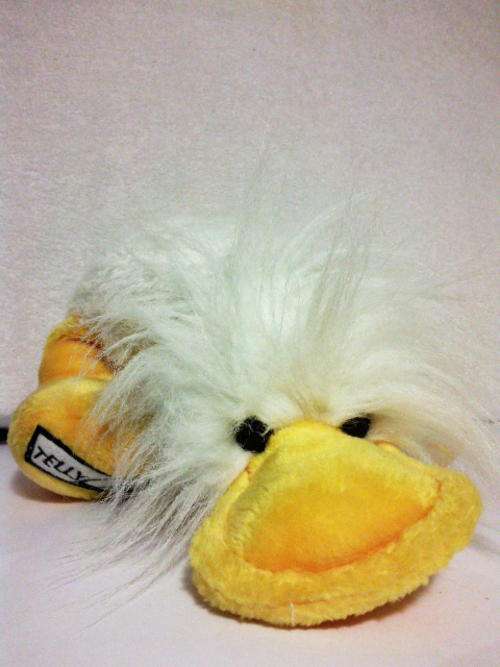 Telly Quack - soft toy duck from the 80's game show TELLY FUN QUIZ!!