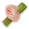 Small fabric roses - pink (5)
