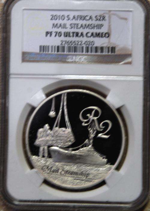 WOW 2010 SA S2R Mail Steamship Silver Coin NGC Graded PF70UC