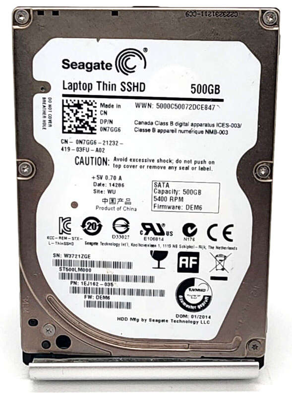 500GB SSHD Seagate Hard Drive