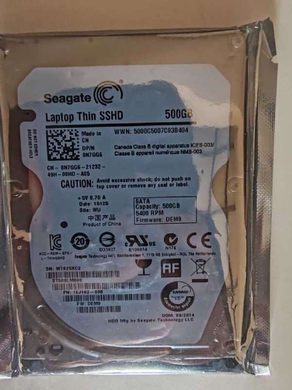 500GB SSHD Seagate Hard Drive