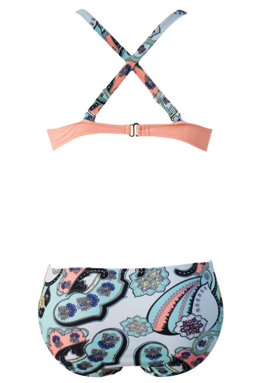 Sexy Pink Padded Gather Push-up Bikini Set. SIZE S-XL