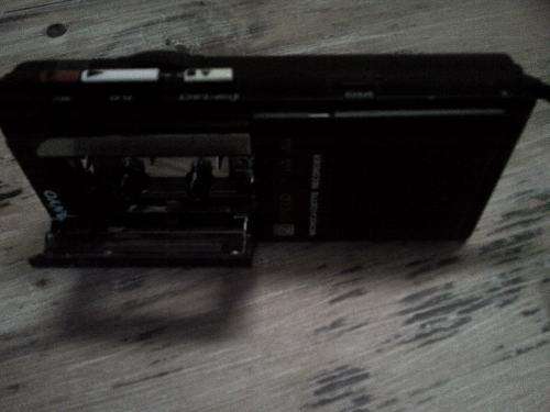 Vintage SANYO micro casette recorder with cassette and in working order