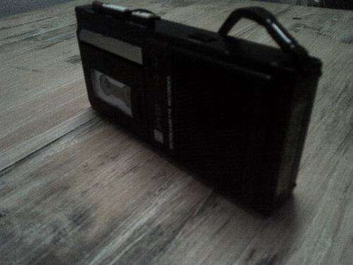 Vintage SANYO micro casette recorder with cassette and in working order