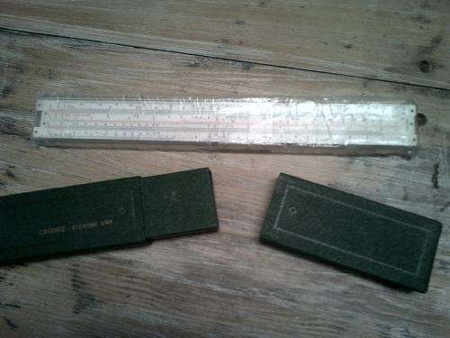 Very rare antique 1937  Faber Castell 1/98 Electro slide ruler in original packaging.