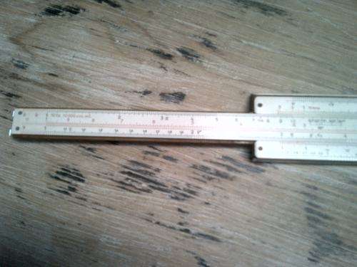 Very rare antique 1937  Faber Castell 1/98 Electro slide ruler in original packaging.