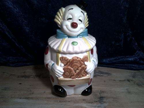 Vintage latge ceramic clown  Cookie Jar