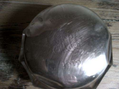 Antique 1918 glass powder bowl with solid silver lid