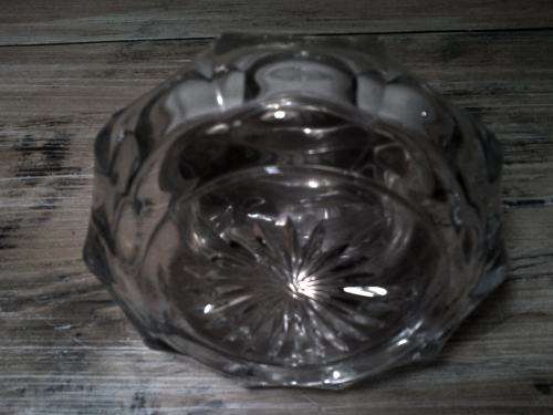 Antique 1918 glass powder bowl with solid silver lid