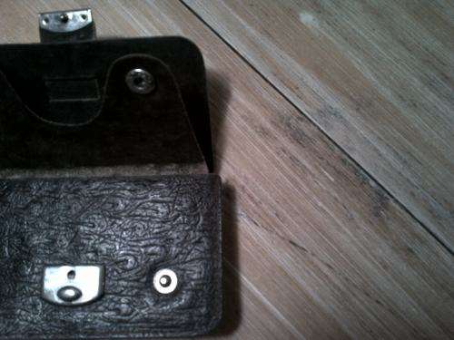 Vintage Mens brown real leather wallet