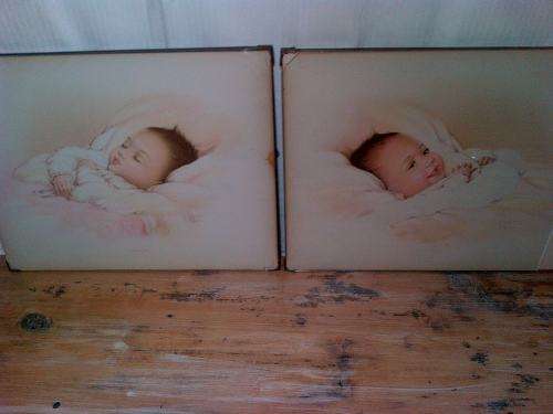 Antique 1935 lithographs, "Precious asleep and Precious awake" by Edyth Marie Klapka