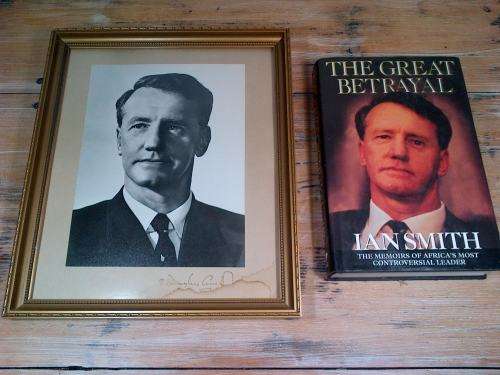 Ian Smith signed Photograph and signed "The Great Betrayal" Book.