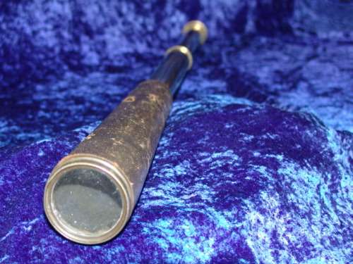 Vary rare 1800's Antique Brass and Leather bound two draw Telescope by L. Casella. FREE SHIPPING