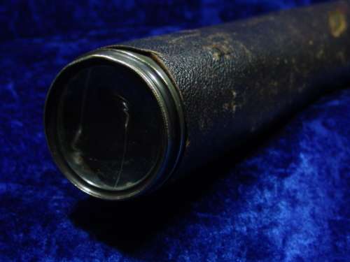 Vary rare 1800's Antique Brass and Leather bound two draw Telescope by L. Casella. FREE SHIPPING