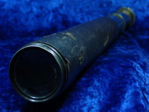 Vary rare 1800's Antique Brass and Leather bound two draw Telescope by L. Casella. FREE SHIPPING