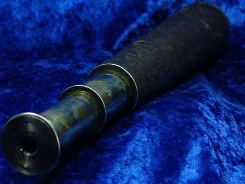 Vary rare 1800's Antique Brass and Leather bound two draw Telescope by L. Casella. FREE SHIPPING