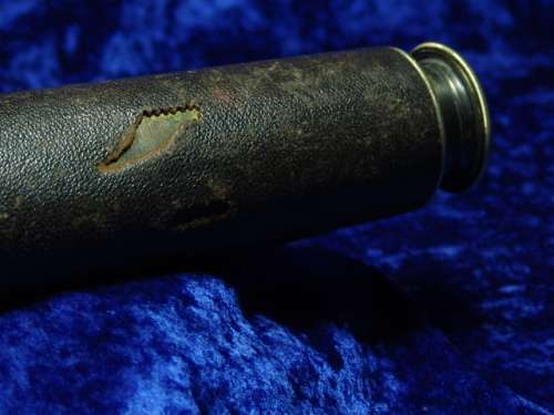 Vary rare 1800's Antique Brass and Leather bound two draw Telescope by L. Casella. FREE SHIPPING