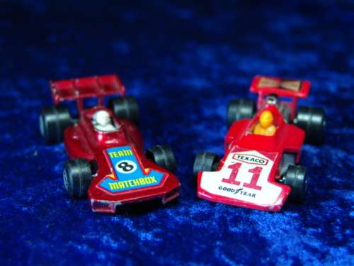 Two Vintage Matchbox  metal model cars No.36 & 24 "Superfast Formula 5000 & Team Racer"  1975 & 73